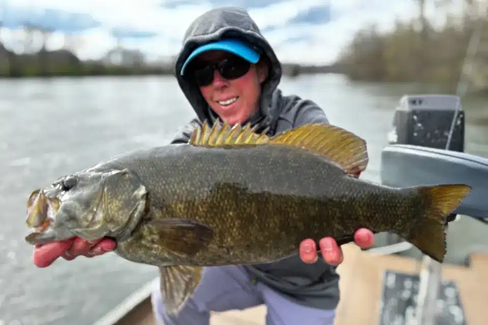 Trophy Smallmouth Bass Caught with Streamer